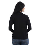 Latest Casual Black Stretch Shawl Collar Short Shrug For Women