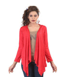 Latest Combo of Red & White Full  Sleeves Long Shrugs With Fril For Women