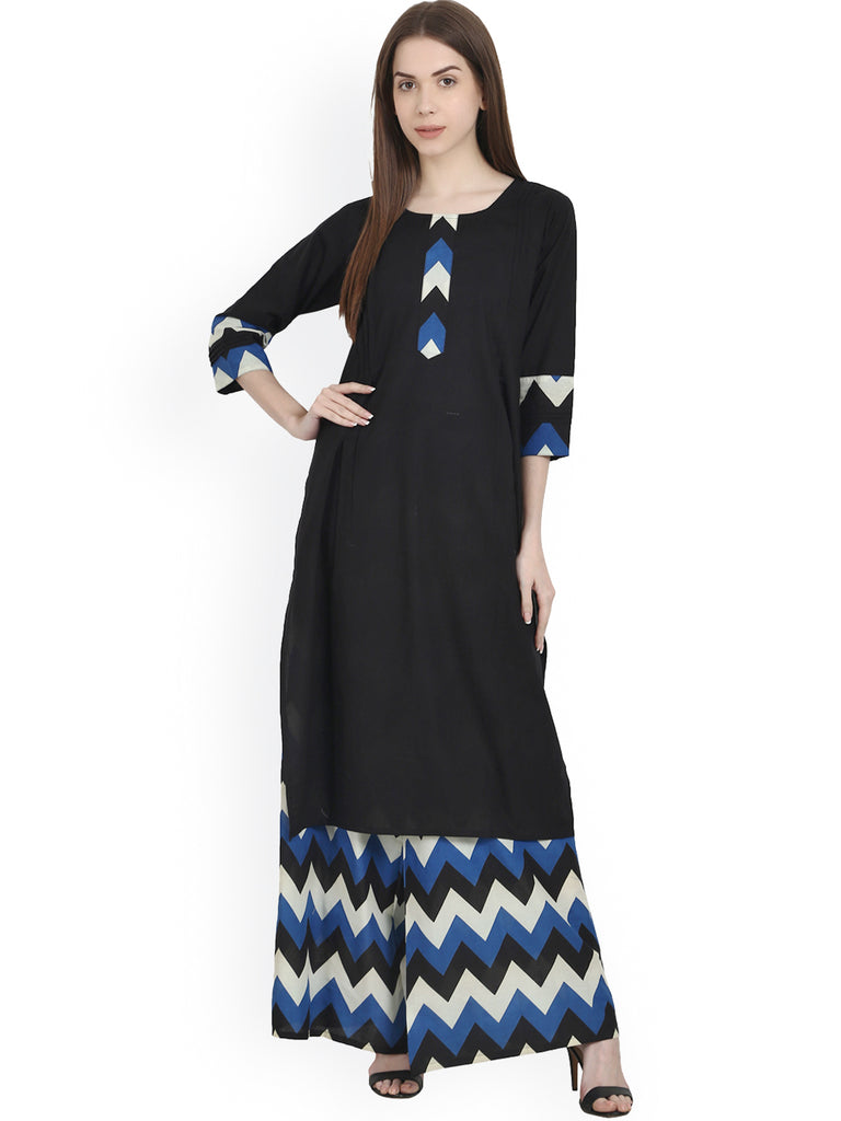 Buy AMIBUOYANT Women Black Printed Pure Rayon Kurti and Printed Palazzo Set  Online at Best Prices in India  JioMart
