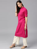 Buy Palazzo Suits for Women's Pink & Off-White Solid Kurta with Palazzo