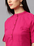Buy Palazzo Suits for Women's Pink & Off-White Solid Kurta with Palazzo