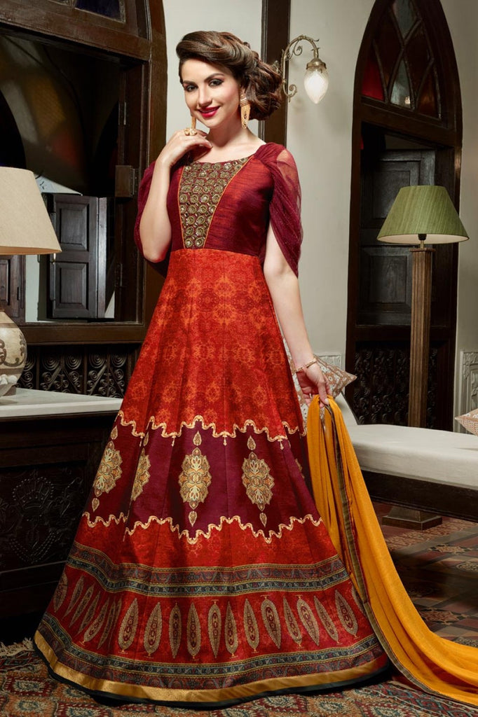 Georgette with All Over Crush Design Gown collection