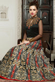 Evening Wear Gowns Black Colored Silk Embroidery & Moti, Sequence Work Semi-Stitched Designer Gowns