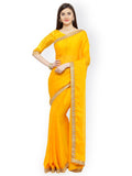 Designer Sarees - Yellow Pure Silk Embellished Saree