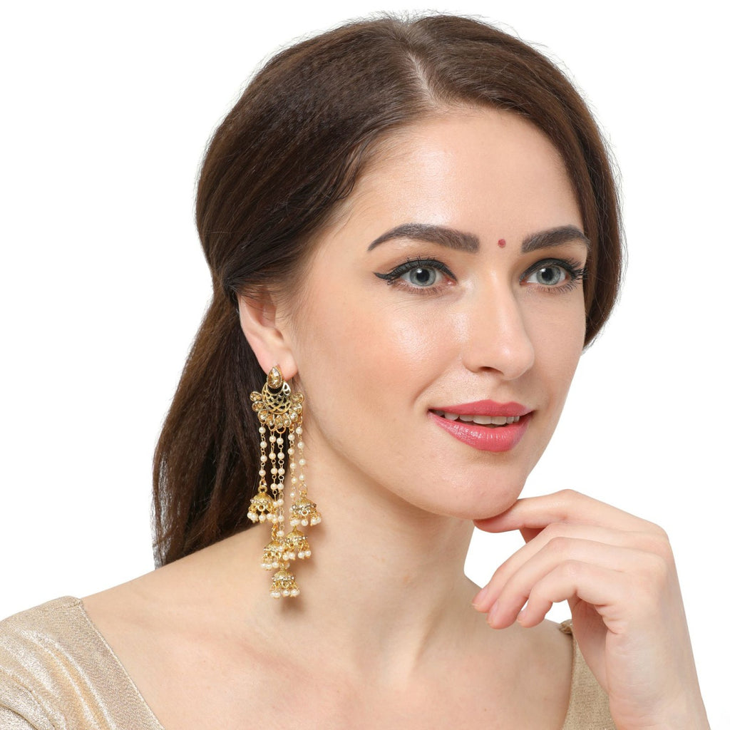 Buy Bindhani Women's & Girls' Golden Fish Earrings