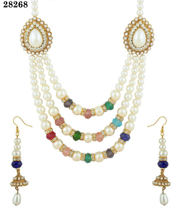 Indulge in Elegance with Barfi Multicolor Earrings with Big moti latkan and  Delicate Ear chain - Kanyaadhan