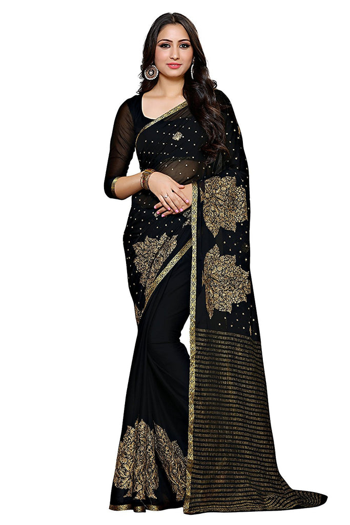 Designer Sarees for Women: Buy Vintagey Black Saree with Stone Work Border  Online | Indian beauty saree, Saree, Best designer sarees