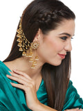 Gold-Toned Classic Jhumkas - Jhumka Earring Chain Jewellery Set