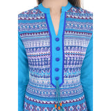 Designer Stylish Cotton Blue Kurti For Women