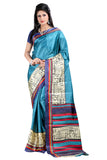Latest Designer Blue Printed Saree For Women