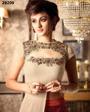 Indo Western Lehenga For Women Dark Orange & Beige Digital Print Lehenga Choli