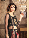 Latest Lehenga Choli Multi & Black Floral Print Western Style Lehenga