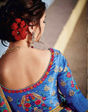 Latest Lehenga Choli Royal Art Silk Blue Color Embroidered Semi Stitched Bridal Lehenga Choli