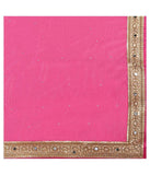 Designer Net Sarees Pink & Green Color Net Saree For Women