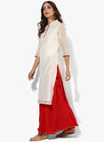 Long Kurta With Skirts - Kurta With Button And Sequence Detailing And With Embellished Skirt Festival Offer