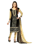 Summer Collection Black Chiffon Salwar Suit Straight Casual Wear Unstitched Dress Material