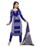 Buy Summer Special Collection Blue Chiffon Straight Printed Casual Wear Unstitched Dress Material For Women