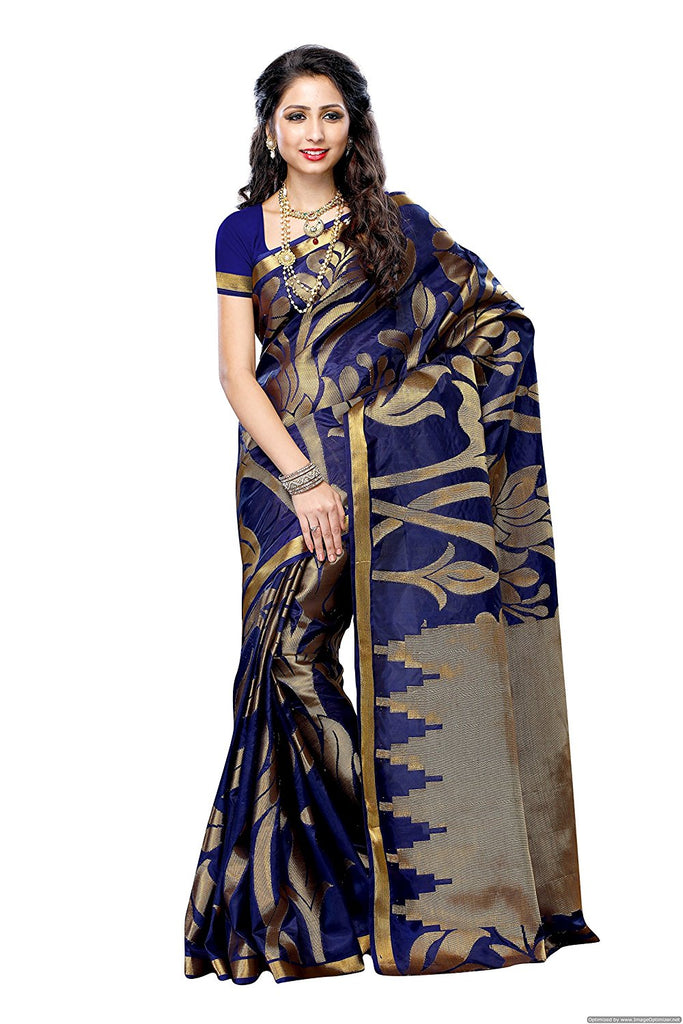 Mustard Silk Floral Print Designer Saree