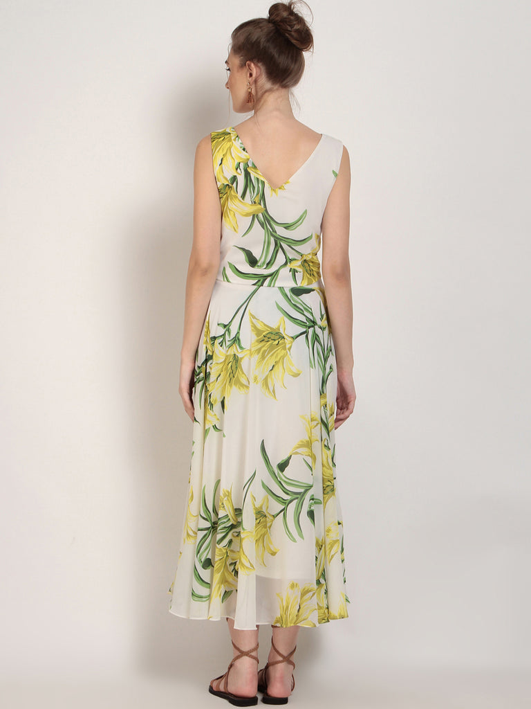 Off-White Floral Printed Maxi Dress | Dresses | Women Dresses Online ...