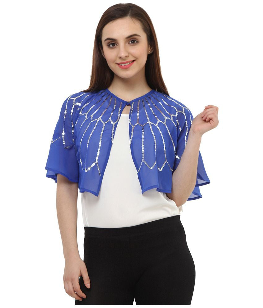 Unique Bargains Women's Elegant Office Bolero Shrugs Open Front Crop  Cardigan S Royal Blue - Walmart.com