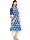 Printed Palazzo Suits Blue Kurta With White Palazzo Salwar Suits Online