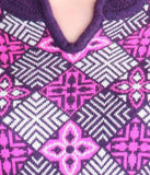 Purple Winter Wear Printed Straight Style Kurtis Woolen Kurtis Online