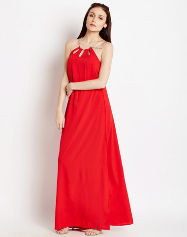 Maxi Dress Red Cutout Maxi Dress Party Dresses For Valentine's Day