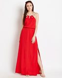 Maxi Dress Red Cutout Maxi Dress Party Dresses For Valentine's Day