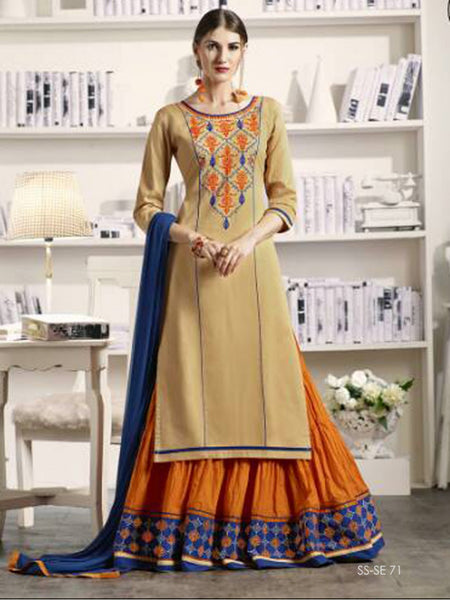 Long Kurtas With Skirt Style Salwar Suits