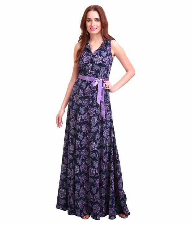 Navy Sleeveless Wrap Maxi Dress – Trendy Divva