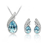 Crystal Jewellery Combo Of Necklace Set With Earrings And Bracelet For Girls & Women