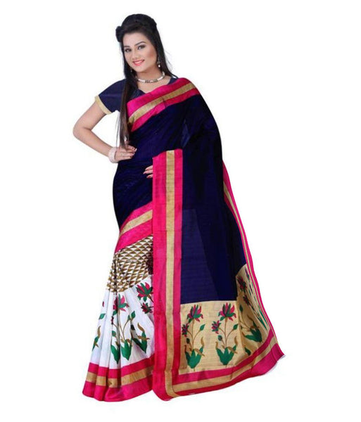 Designer Multicolor Art Silk Bollywood Printed Silk Sarees For Women