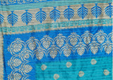 Sky Blue Bhagalpuri Art Silk Sarees Paisley Design Broad Border Work Art Silk Sarees