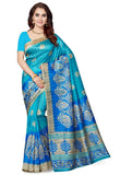 Sky Blue Bhagalpuri Art Silk Sarees Paisley Design Broad Border Work Art Silk Sarees
