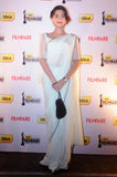 Sonam Kapoor's Designer Off-White Saree Chiffon Plain Saree With Border