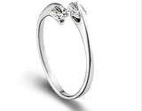 Platinum Plated Austrian Crystal Adjustable Ring For Women