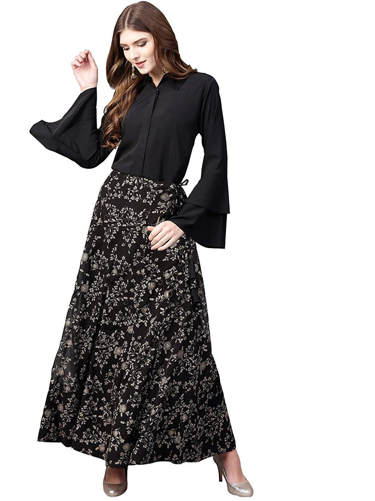 Buy online Green Flared Skirt from Skirts, tapered pants & Palazzos for  Women by Wishful By W for ₹2399 at 60% off | 2023 Limeroad.com
