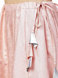 Top With Long Skirt Set - Indowestern Light Pink & Gold Shirt Skirt Set