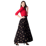 Top With Long Skirt Set - Women's Rayon Party Wear Top With Long Skirt Set