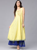 Trendy Two In One Blue & Yellow Printed Palazzo Kameez Dupatta Online