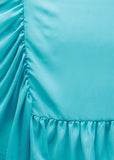 Turquoise Blue Georgette Ruffle Saree