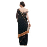 Womanista Women's Jacquard Georgette Saree with Blouse