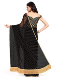 Womanista Women's Jacquard Georgette Saree with Blouse