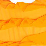 Women's Georgette Plain Yellow Ruffle Saree
