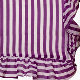 Women's Georgette Striped Design Ruffle Saree