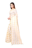 Women's Plain Weave Cotton Silk Saree With Blouse Piece
