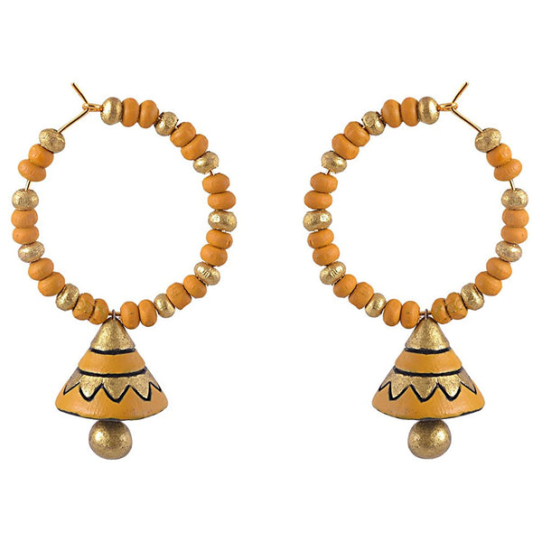 Terracotta Earrings Yellow Terracotta Designer Earrings Bali Jhumkas Terracotta Jewellery Online Shopping