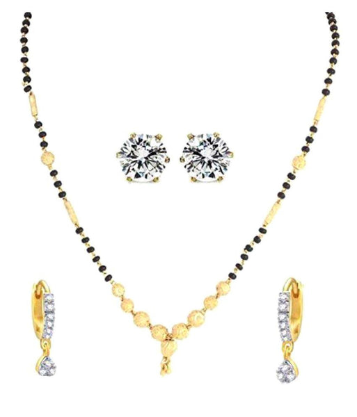 Latest Jewellery Traditional Designer Gold Plated 1 Mangalsutra, 1 Bali & 1 Earring - Combo Of 3 Jewellery For Women
