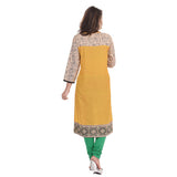 Occasional Stylish Cotton Yellow Kurti For Women