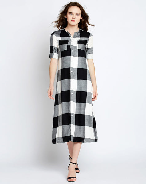 black-&-white-check-print-shirt-dress-midi-dresses